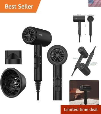 Ultra-Fast Professional Blow Dryer for 4C Hair - Diffuser and Brush Included