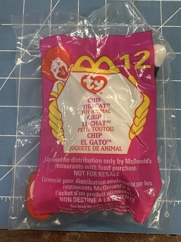 Vintage 1999 McDonald’s TY Beanie Baby CHIP  The Calico Cat #12