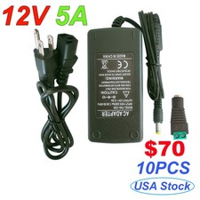 10Pack 12V 5A 60W Power Supply Adapter Universal Regulated Switching Transformer