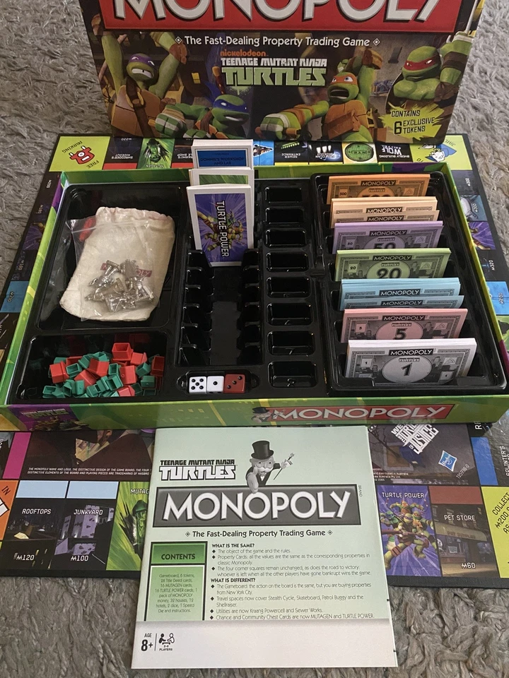 Monopoly Teenage Mutant Ninja Turtles Board Game Hasbro - Complete! - Image 3 of 4