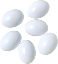 6 Pcs Wooden Eggs Fake Chicken White Eggs Set of Wooden Fake Eggs to Help Lay Ch
