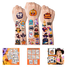Halloween Temporary Tattoos for Kids, Party Favors, Trick or Treat Supplies