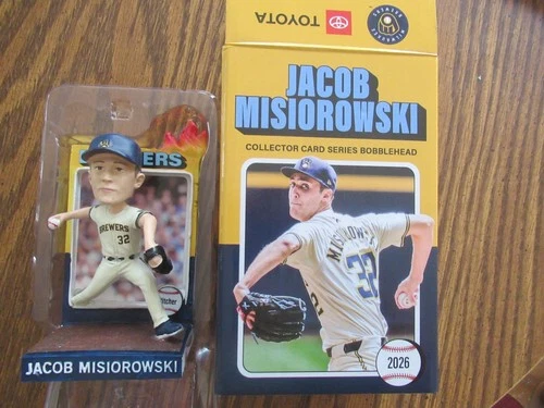 Jacob Misiorowski Trading Card 2026 Bobblehead Milwaukee Brewers New in box