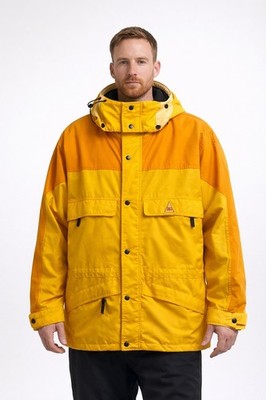 SOS Sportswear Sweden Vintage Ski Jacket Yellow Orange XL Alpine Tech