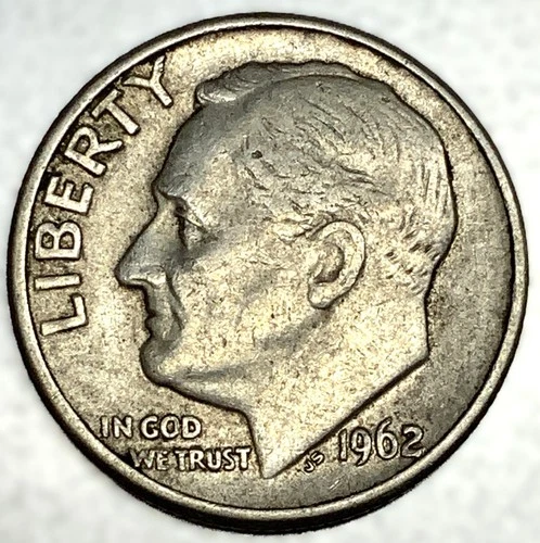 1962-D Roosevelt Dime - Circulated Condition - 90% Silver - US Coin - 3075