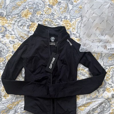 DFYNE Dynamic Zip Women s Black XS Track Jacket Full Zip Mock Neck Stretch