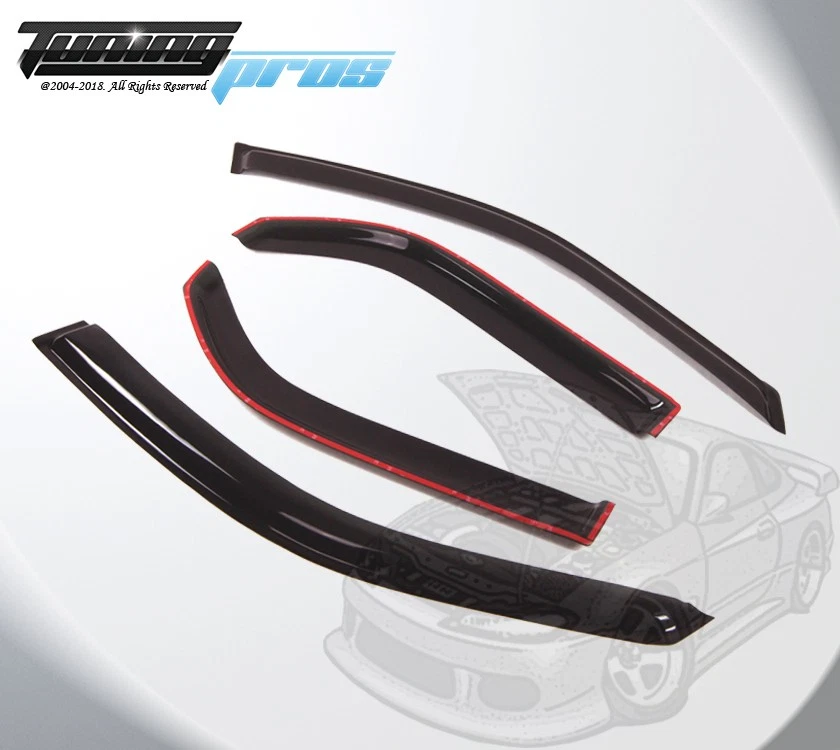 Juego de 4 viseras protectoras de lluvia para ventana canal de humo para Acura MDX 2001-2006 Foto 3 de 4