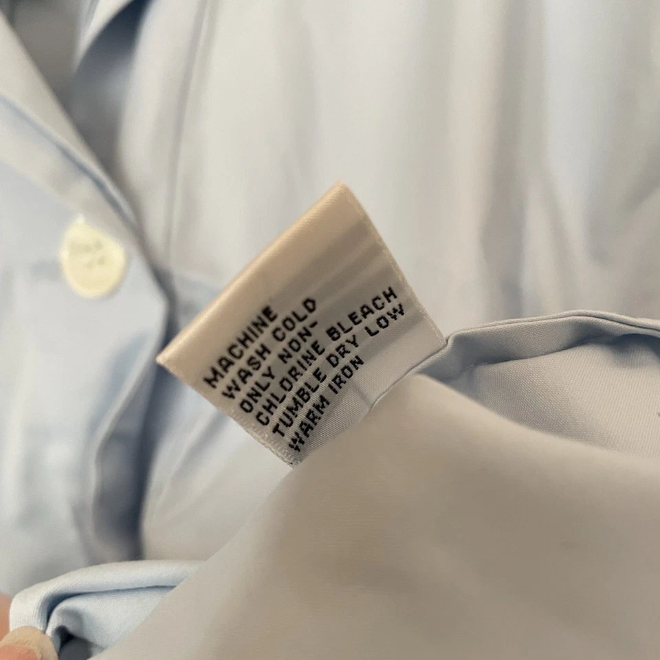 Talbots BNWT Women’s Size 24W Baby Blue Button Up 100% Cotton Sleeveless Shirt - Image 4 of 4