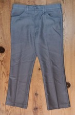 Vtg Wrangler Wrancher Pants 82GY Mens Actual 35x28 ALTERED Gray Western Slacks
