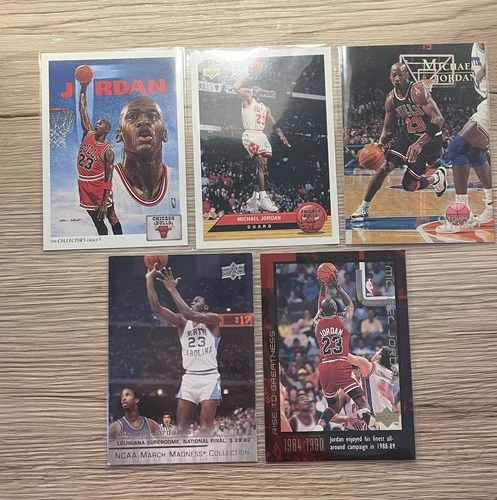 1991-14 Michael Jordan Bulls Tar Heels NCAA 5 Card Lot