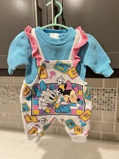 VTG 90s Disney Overall Romper Baby Minnie  Baby Daisy Y2K