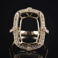 925 Sterling Silver 12x8mm Pear Cut Semi Mount Ring Halo Split Shank Women Ring