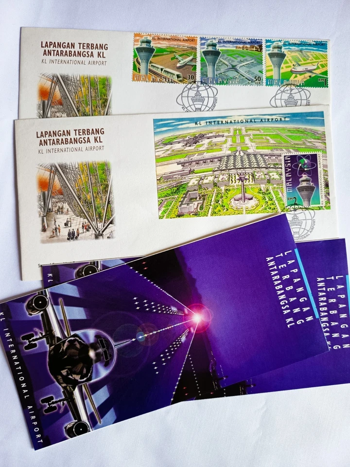 Malaysia KLIA 1998 First Day Cover x2 + Official Info Booklet | Lapangan Terbang - Image 2 of 4