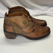 Pikolinos Le Mans Bootie Women EU 38 / US 7.5 Brown Cuero Leather Lace Up Boots