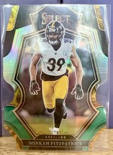 2022 Panini Select Premier - Minkah Fitzpatrick #184 Black & Green Prizm Die-Cut