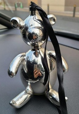 Gucci Teddybär Silber Weihnachten Glas Ornament Charm mit Box U4