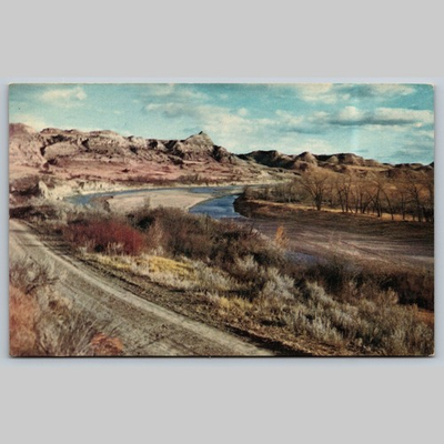 #ad Postcard Little Missouri River Badlands North Dakota Northern Pacific $2.78