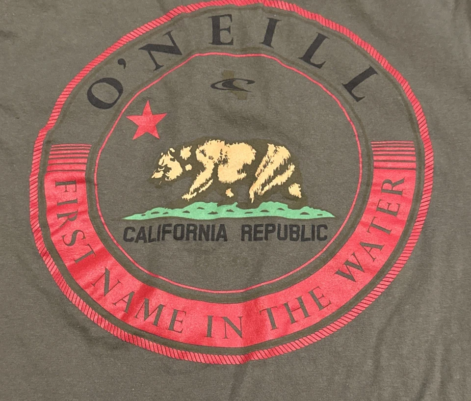 Camiseta ONeill Niños Mediana Verde Oliva Manga Corta Calce Moderno California Rep Foto 3 de 4