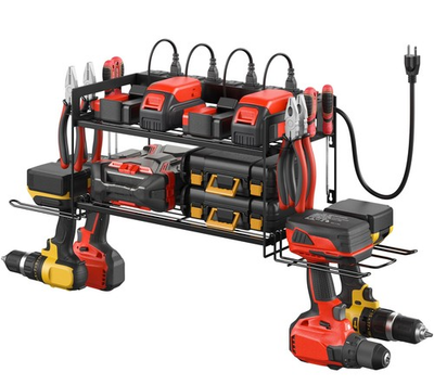 #ad Garage Tools Storage with Charging Station. Power Tool Battery Organizer Util... $50.11