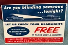 Vintage TRULITE GUAGES CADILLAC LINCOLN HEADLIGHTS Original Metal Tin Sign