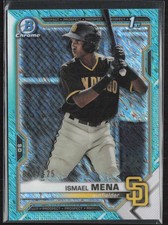 2021 Bowman #BCP-36 Ismael Mena Chrome Prospects Aqua Shimmer Refractor #/125