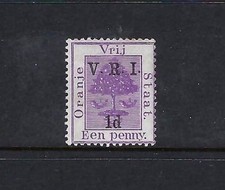 Orange Free State 1900 SG 113 1d on 1d Purple. Mint Hinged. MH.
