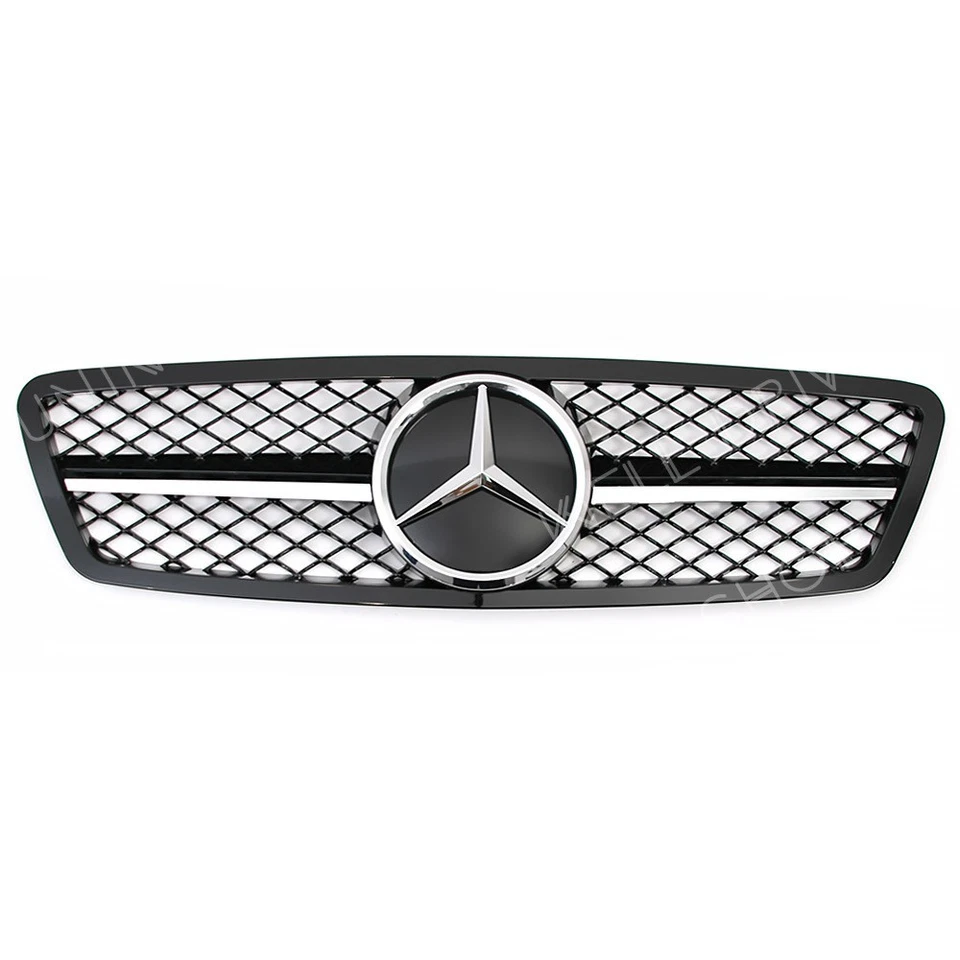 Chrome Bumper Grille W/Star For Mercedes Benz W203 01-07 C240 C280 C320 C350 C32 - Imagem 2 de 4