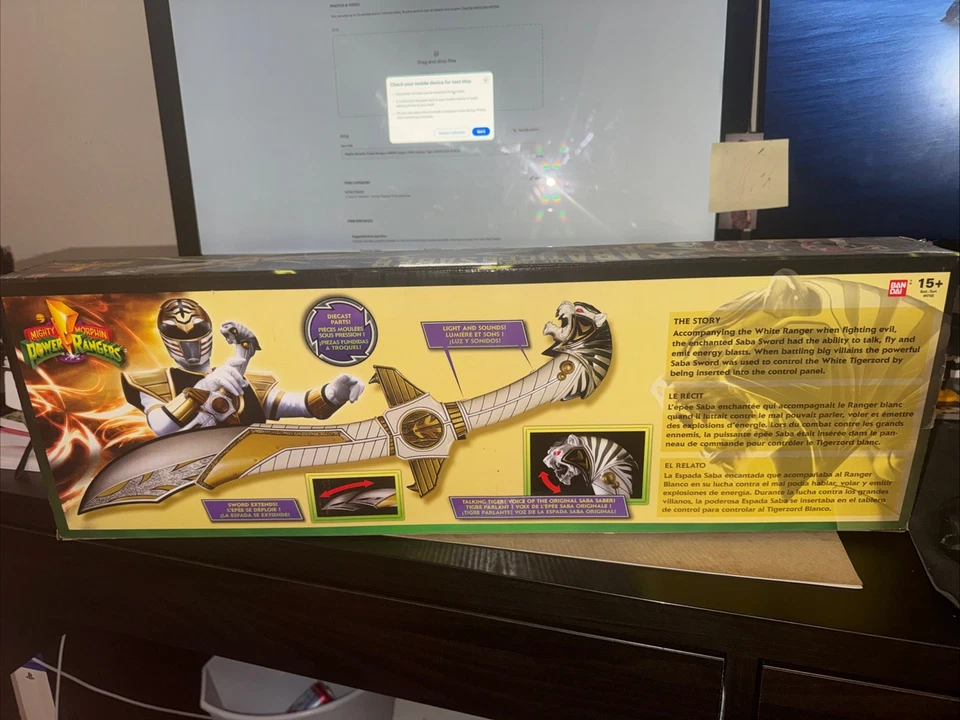 Mighty Morphin Power Rangers MMPR Legacy SABA talking Tiger SABER 2015 IN BOX - Image 3 of 4