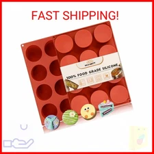 HKNMTT Round Silicone Molds 2 PCS, 12-Cavity 2.1" Cylinder Chocolate Covered Coo