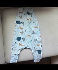 Baby Sleep Sack Sleeping Bag 1.5 TOG Zipper Bottom Snap Blue Animal Print