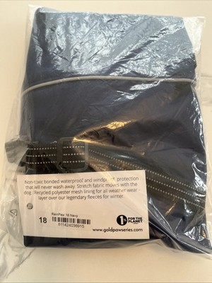 Goldpaw Rain Paw Dog Jacket, Navy Blue, Size 18