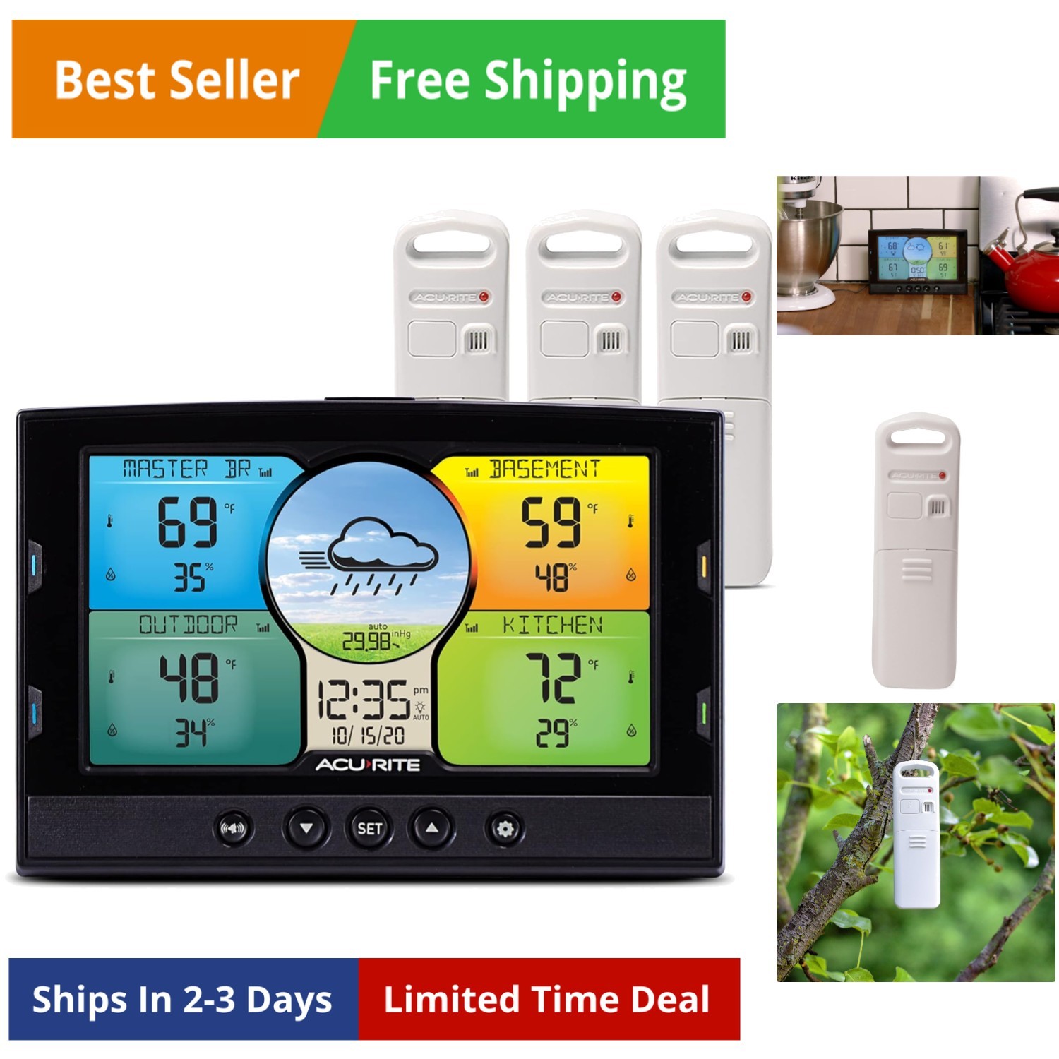 With Wireless Indoor/outdoor Thermometer And Digit...
