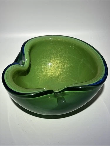 BARBINI MURANO GLASS BOWL ASHTRAY GEODE MID CENTURY MODERN SOMMERSO MCM VINTAGE