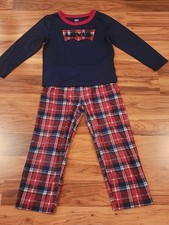 Levi's Kids Red and Blue Plaid Pajamas Size 6 Long Sleeve