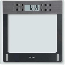 Taylor Electronic Glass Talking Bathroom Scale, 440 Lb. Capacity 440lb, Gray
