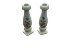 Pair Of Candle Stick Holders In Off-white With Butterfly And Flowers — photo 1