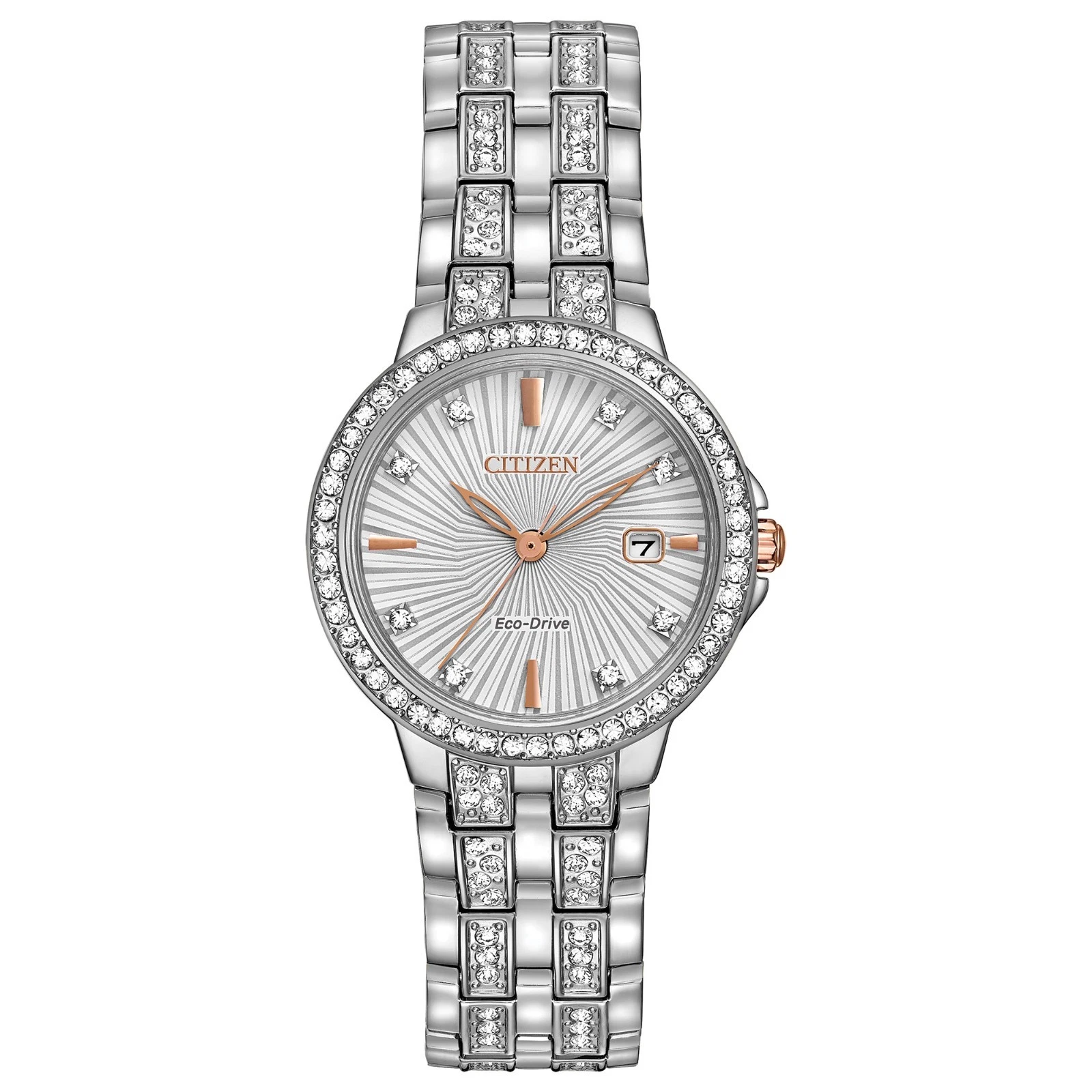 Citizen Women's Silver Crystal Accent Calendar Eco-Drive Watch 28MM EW2340-58A Review