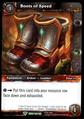 World of Warcraft TCG Boots of Speed 2013 Reign of Fire Cryptozoic 168/197