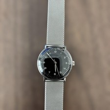 JUNGHANS Max Bill Manual Winding Watch Black Dial 34mm From Japan