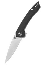 Leopard, 14C28N satinierte Klinge, Schwarzer Micarta Griff