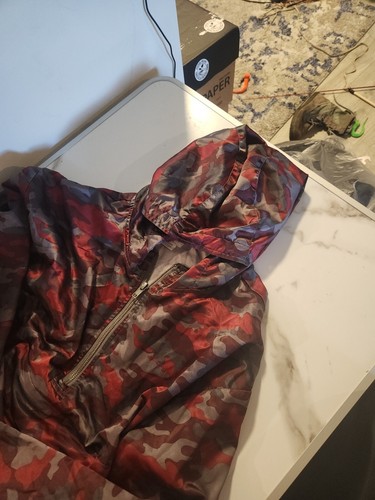 Empyre Hoodie Herren Medium Camouflage rot grau Pullover Viertelreißverschluss versteckte Tasche - Bild 10 von 12