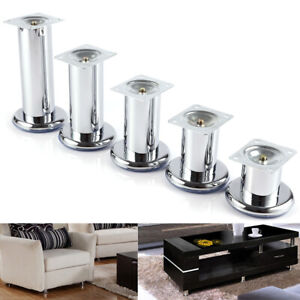 4PCS 6 to 15cm Silver Metal Home Furniture Legs Cabinet Bed Desk Sofa Table Feet