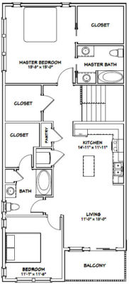 44x48 Apartment With 2-Car & 1-RV Garage – PDF Floor Plan – 1,645 Sq Ft – Model 1H