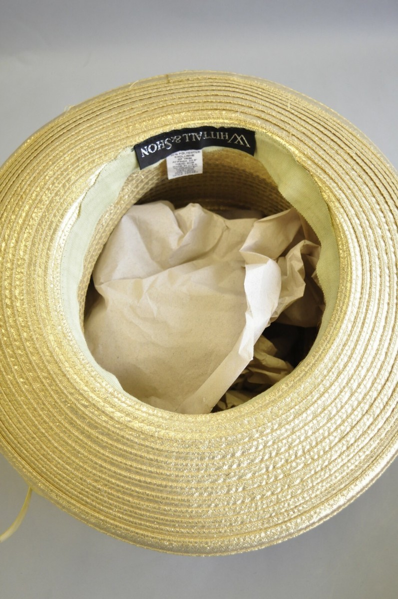 Elegant Ivory & Metallic Gold Church Hat by Whittall & Shon s-l1200.jpg main image 4