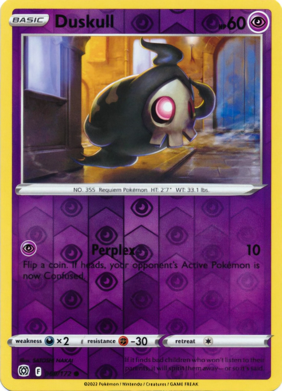 Duskull Reverse Holo 060/172 Brilliant Stars Common Pokemon TCG NM
