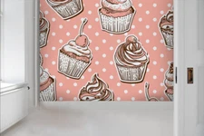 3D Pink Ice Cream Wallpaper Wall Mural Removable Self-adhesive Sticker 406