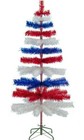 4th of July Tinsel Trees Classic Tinsel Feather Tree Red, White, & Blue 5FT