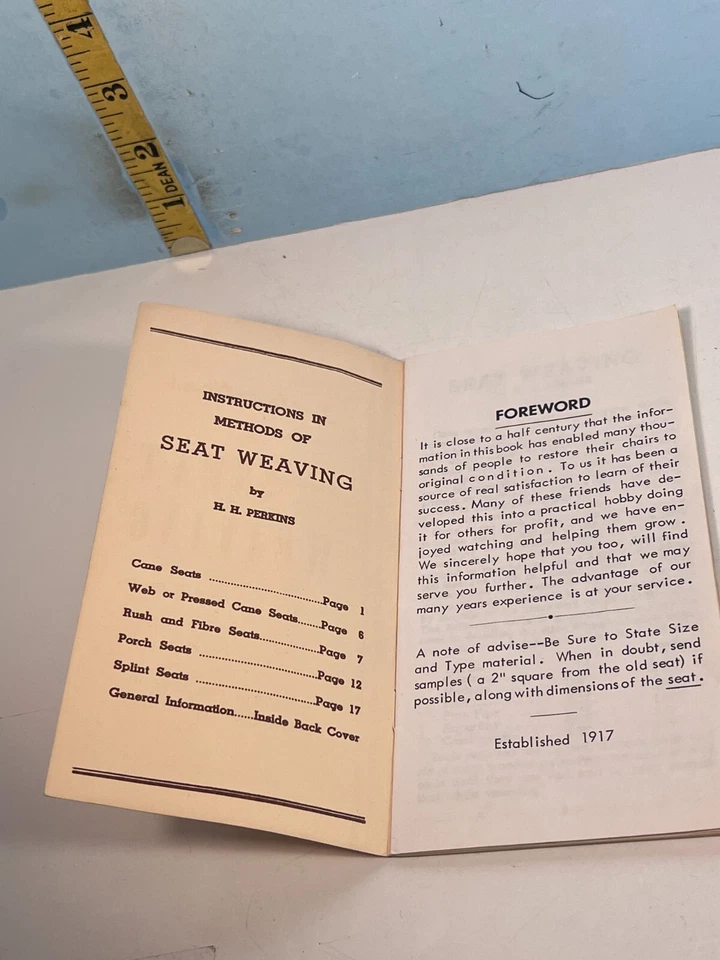 H.H. Perkins Instructions in Methods of Seat Weaving Booklet - Image 3 of 3