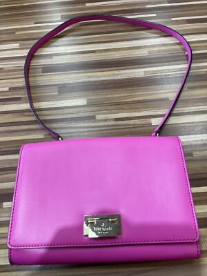 Kate Spade Crossbody Purse Hot Pink Gold Chain Strap Hardware