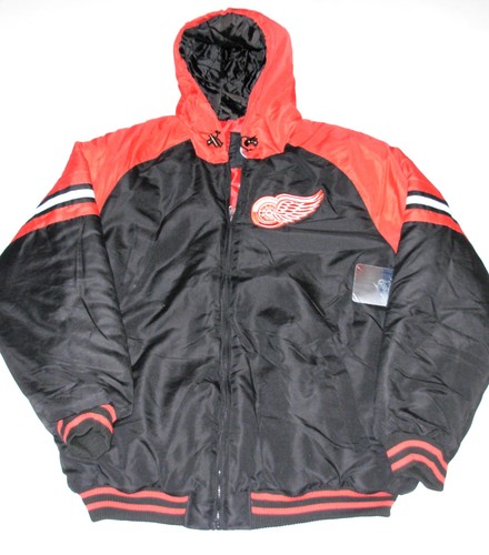 detroit red wings jacket, lined & hooded mens size large, brand
